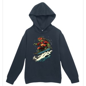 Snowboarding Animals Turtle On A Snowboard Snowboarding Gift Urban Pullover Hoodie