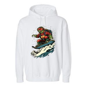 Snowboarding Animals Turtle On A Snowboard Snowboarding Gift Garment-Dyed Fleece Hoodie