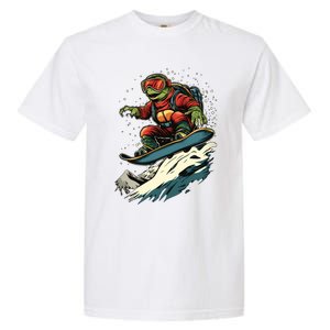 Snowboarding Animals Turtle On A Snowboard Snowboarding Gift Garment-Dyed Heavyweight T-Shirt