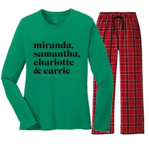 Sex And The City Miranda Samantha Charlotte & Carrie Women's Long Sleeve Flannel Pajama Set 