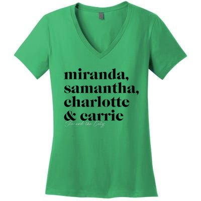 Sex And The City Miranda Samantha Charlotte & Carrie Women's V-Neck T-Shirt