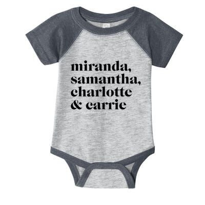 Sex And The City Miranda Samantha Charlotte & Carrie Infant Baby Jersey Bodysuit