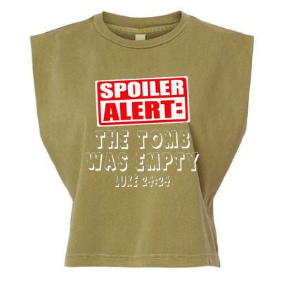 Spoiler Alert The Tomb Was Empty Luke 2424 Easter Garment-Dyed Women's Muscle Tee