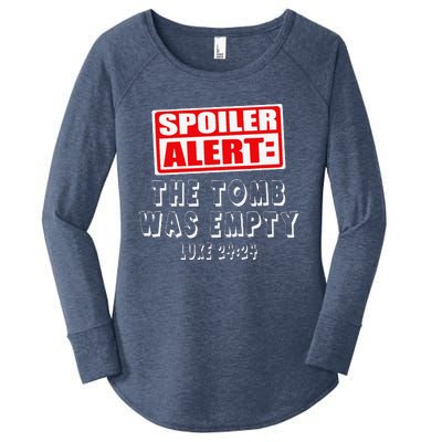 Spoiler Alert The Tomb Was Empty Luke 2424 Easter Women's Perfect Tri Tunic Long Sleeve Shirt