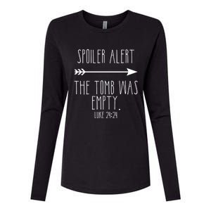 Spoiler Alert The Tomb Is Empty Christian Easter He Is Risen Funny Gift Womens Cotton Relaxed Long Sleeve T-Shirt