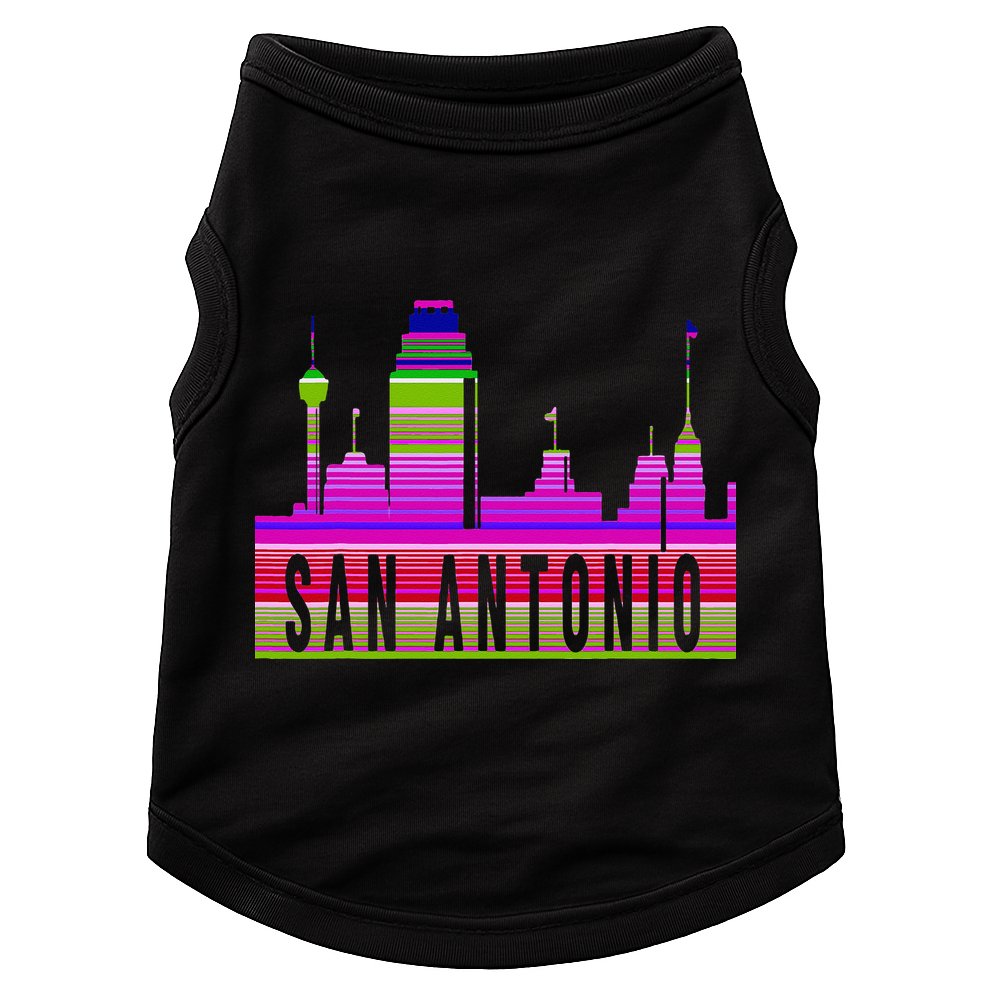 San Antonio Texas Skyline Serape Blanket Art Souvenir Doggie Tank
