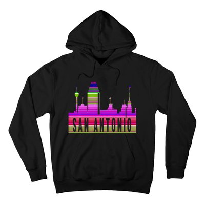 San Antonio Texas Skyline Serape Blanket Art Souvenir Hoodie