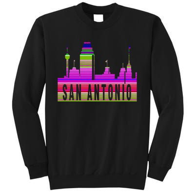 San Antonio Texas Skyline Serape Blanket Art Souvenir Sweatshirt