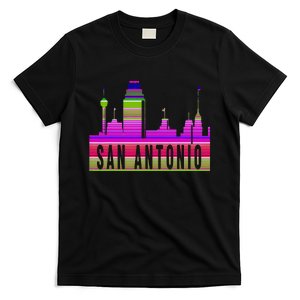 San Antonio Texas Skyline Serape Blanket Art Souvenir T-Shirt