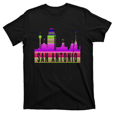 San Antonio Texas Skyline Serape Blanket Art Souvenir T-Shirt