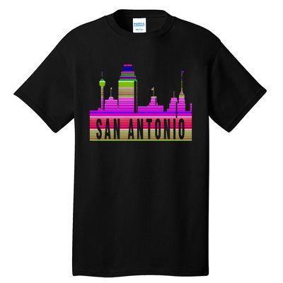 San Antonio Texas Skyline Serape Blanket Art Souvenir Tall T-Shirt