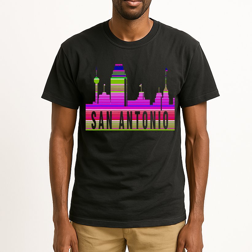 San Antonio Texas Skyline Serape Blanket Art Souvenir Tall T-Shirt