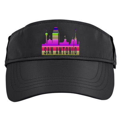 San Antonio Texas Skyline Serape Blanket Art Souvenir Adult Drive Performance Visor