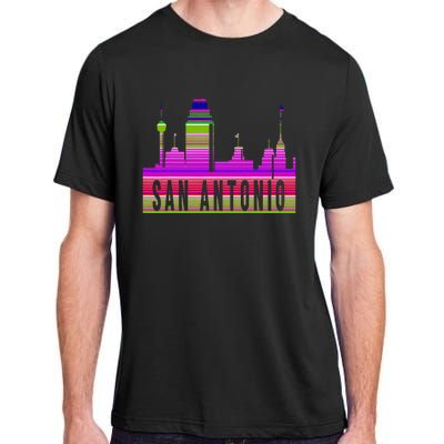 San Antonio Texas Skyline Serape Blanket Art Souvenir Adult ChromaSoft Performance T-Shirt