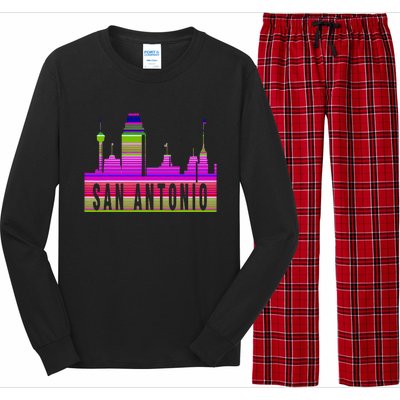 San Antonio Texas Skyline Serape Blanket Art Souvenir Long Sleeve Pajama Set