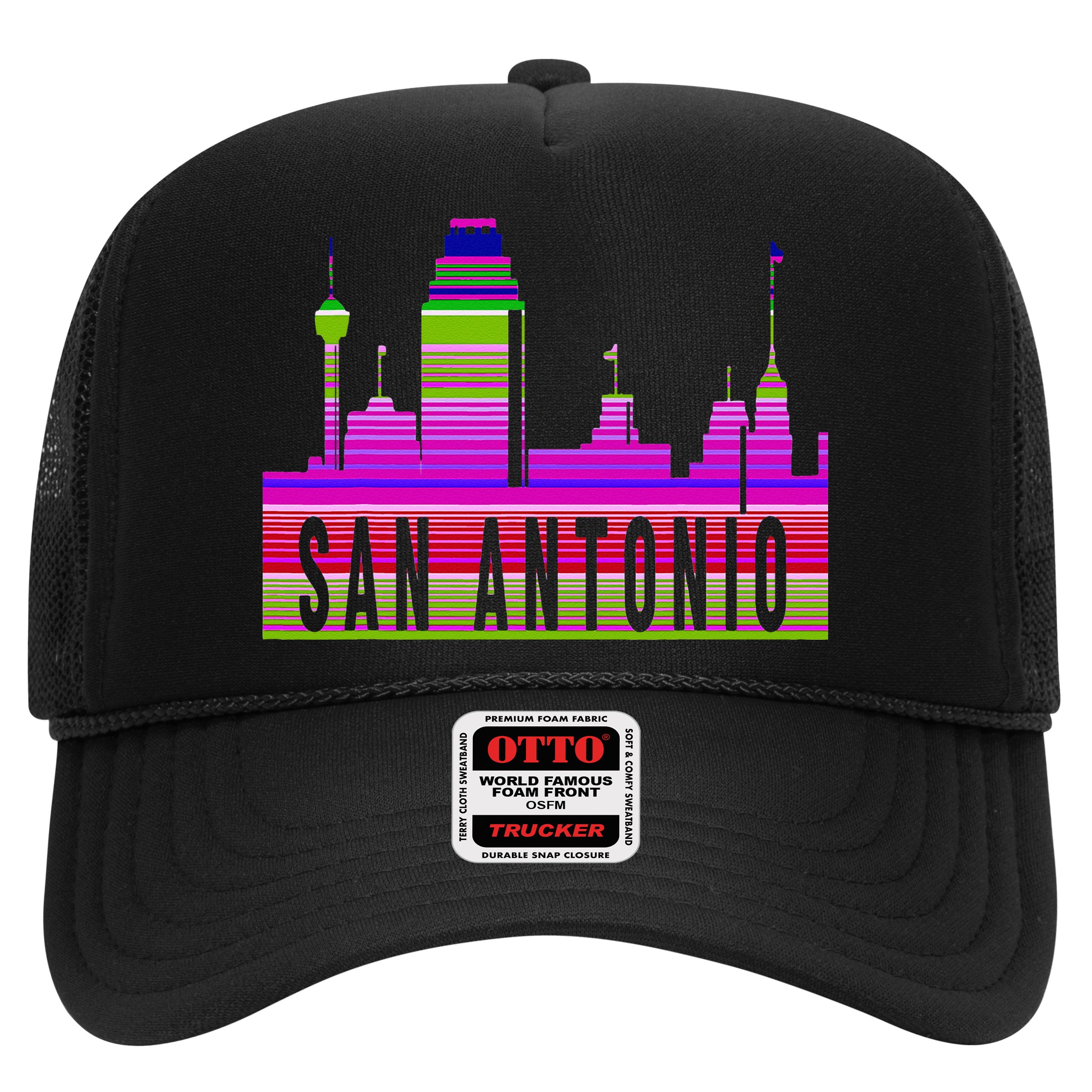 San Antonio Texas Skyline Serape Blanket Art Souvenir Hat