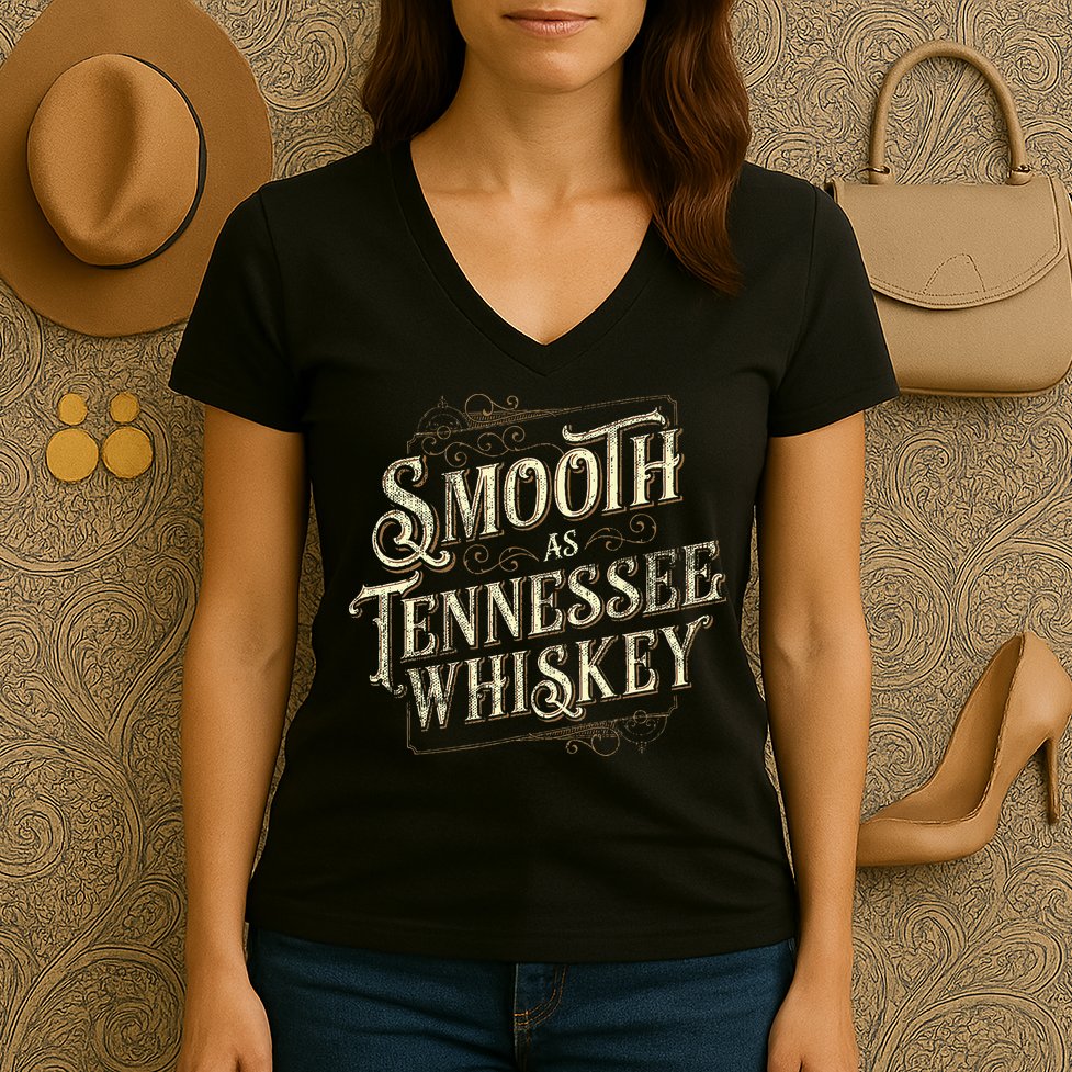 Smooth As Tennessee Whiskey Country Women's V-Neck T-Shirt