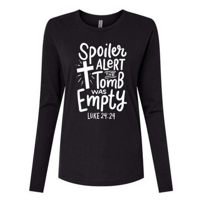 Spoiler Alert Tomb Was Empty Easter Religious Christian Gift Womens Cotton Relaxed Long Sleeve T-Shirt