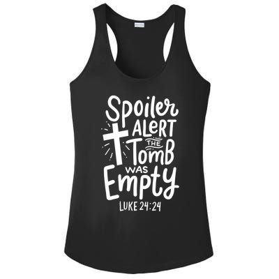 Spoiler Alert Tomb Was Empty Easter Religious Christian Gift Ladies PosiCharge Competitor Racerback Tank