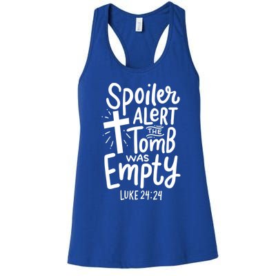 Spoiler Alert Tomb Was Empty Easter Religious Christian Gift Women's Racerback Tank