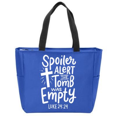 Spoiler Alert Tomb Was Empty Easter Religious Christian Gift Zip Tote Bag