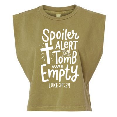 Spoiler Alert Tomb Was Empty Easter Religious Christian Gift Garment-Dyed Women's Muscle Tee