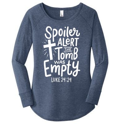 Spoiler Alert Tomb Was Empty Easter Religious Christian Gift Women's Perfect Tri Tunic Long Sleeve Shirt