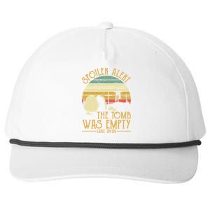 Spoiler Alert Tomb Was Empty Gift Easter Gift Christian Gift Snapback Five-Panel Rope Hat