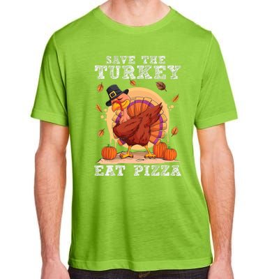 Save A Turkey Eat Pizza Shirt Thanksgiving Adult Vegan Adult ChromaSoft Performance T-Shirt