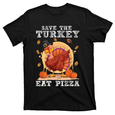 Save A Turkey Eat Pizza Shirt Thanksgiving Adult Vegan T-Shirt