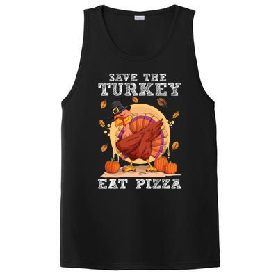 Save A Turkey Eat Pizza Shirt Thanksgiving Adult Vegan PosiCharge Competitor Tank