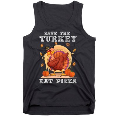 Save A Turkey Eat Pizza Shirt Thanksgiving Adult Vegan Tank Top