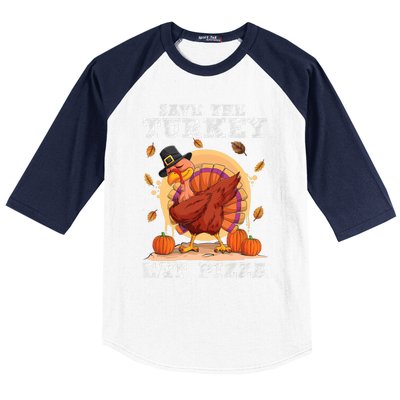 Save A Turkey Eat Pizza Shirt Thanksgiving Adult Vegan Baseball Sleeve Shirt