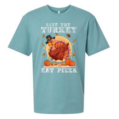 Save A Turkey Eat Pizza Shirt Thanksgiving Adult Vegan Sueded Cloud Jersey T-Shirt