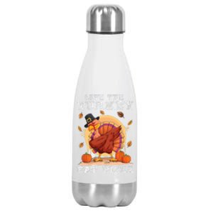 Save A Turkey Eat Pizza Shirt Thanksgiving Adult Vegan Stainless Steel Insulated Water Bottle