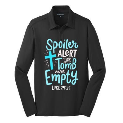 Spoiler Alert Tomb Was Empty Easter Religious Christian Gift Silk Touch Performance Long Sleeve Polo