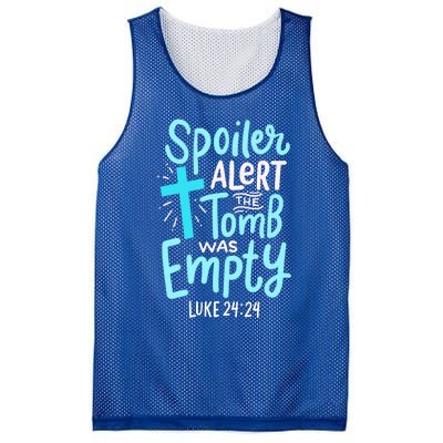 Spoiler Alert Tomb Was Empty Easter Religious Christian Gift Mesh Reversible Basketball Jersey Tank