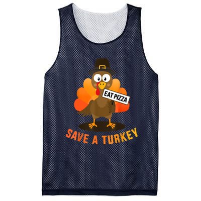 Save A Turkey Eat A Pizza For Vegetarian Vegan Thanksgiving Mesh Reversible Basketball Jersey Tank