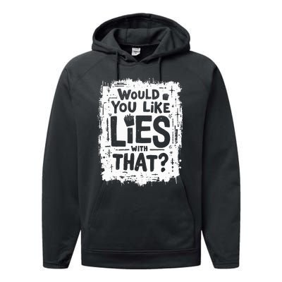 Sarcastic Anti Trump Lies Fries Stunt Funny Political Pun Performance Fleece Hoodie