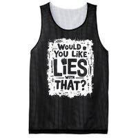 Sarcastic Anti Trump Lies Fries Stunt Funny Political Pun Mesh Reversible Basketball Jersey Tank