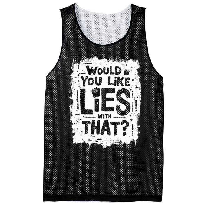 Sarcastic Anti Trump Lies Fries Stunt Funny Political Pun Mesh Reversible Basketball Jersey Tank