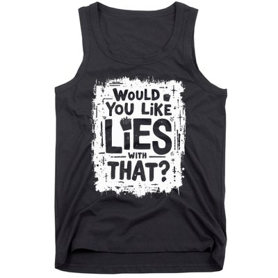 Sarcastic Anti Trump Lies Fries Stunt Funny Political Pun Tank Top