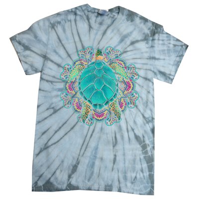 Sea Animal Turtle Lover Polynesian Tattoo Tribal Turtle Tie-Dye T-Shirt