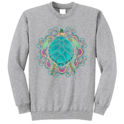 Sea Animal Turtle Lover Polynesian Tattoo Tribal Turtle Tall Sweatshirt