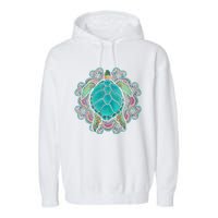 Sea Animal Turtle Lover Polynesian Tattoo Tribal Turtle Garment-Dyed Fleece Hoodie