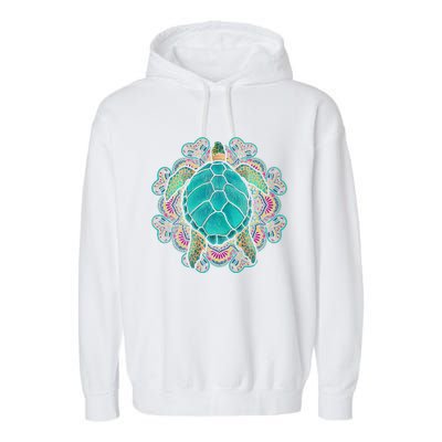 Sea Animal Turtle Lover Polynesian Tattoo Tribal Turtle Garment-Dyed Fleece Hoodie