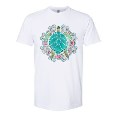 Sea Animal Turtle Lover Polynesian Tattoo Tribal Turtle Softstyle CVC T-Shirt