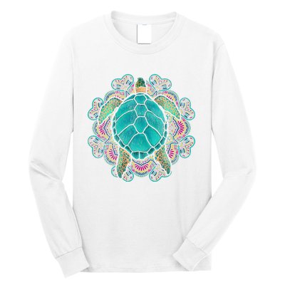 Sea Animal Turtle Lover Polynesian Tattoo Tribal Turtle Long Sleeve Shirt