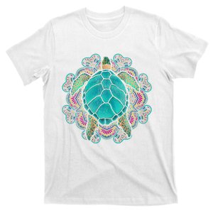 Sea Animal Turtle Lover Polynesian Tattoo Tribal Turtle T-Shirt