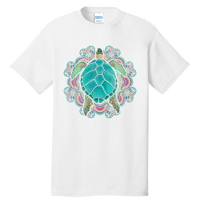 Sea Animal Turtle Lover Polynesian Tattoo Tribal Turtle Tall T-Shirt